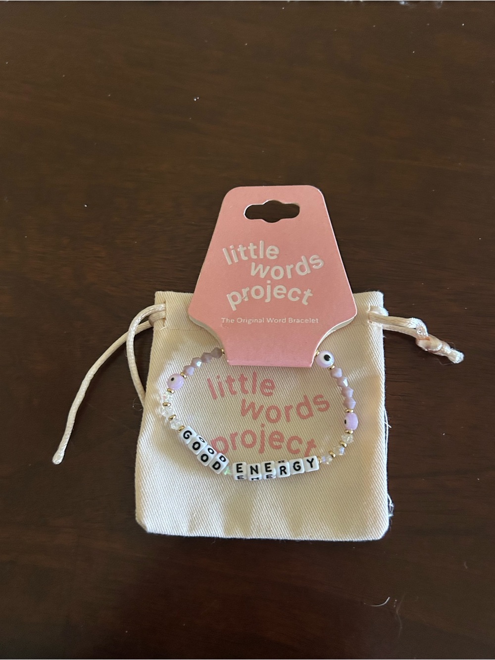 Kids "Good Energy" Beaded Bracelet - Pink